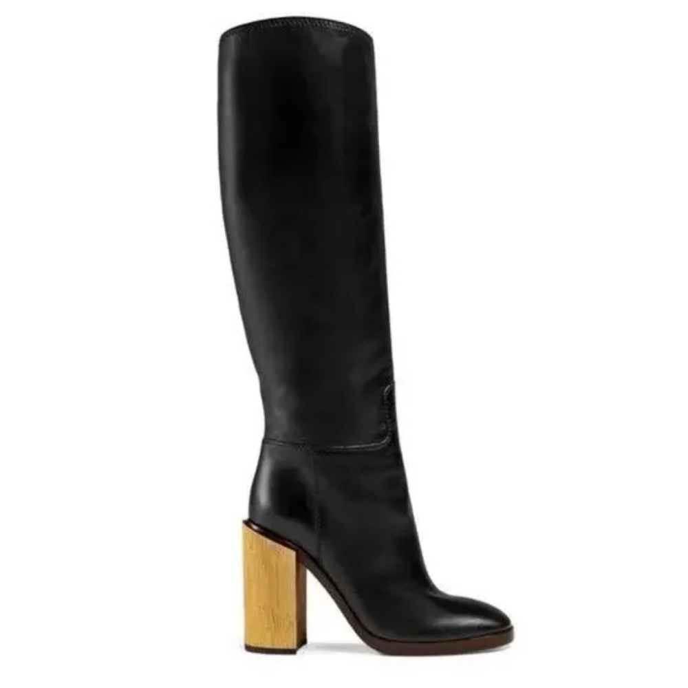 Gucci Women's Black and Tan Over the Knee Boots - Picture 1 of 3